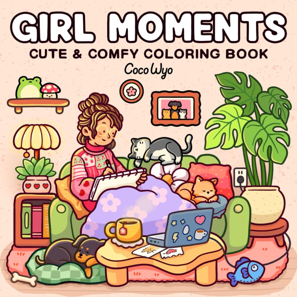 Girl Moments: Coloring Book for Adults and Teens Featuring