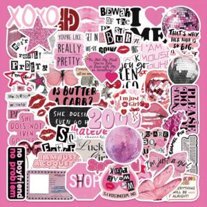 Lot de Autocollants Romantiques Rose Y2K - Décalcomanies Esthétiques Vintage